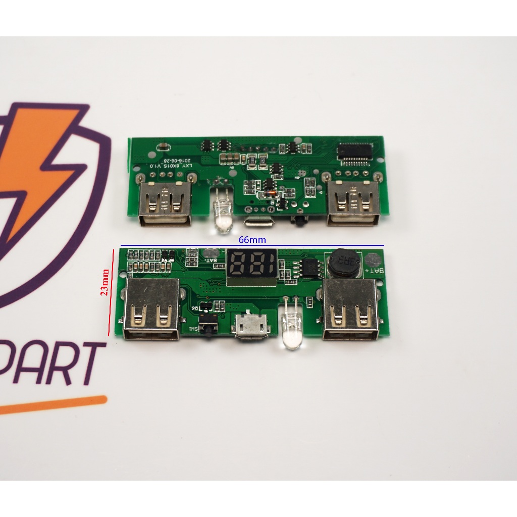 Modul Power Bank With LCD DIY 2 Slot USB 1A 2.1 KIT Powerbank