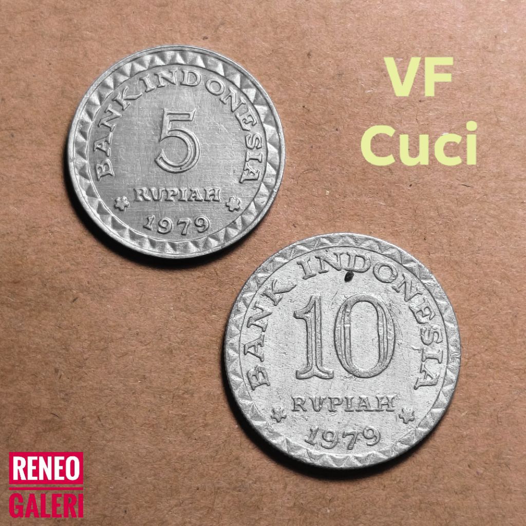 VF Paket lengkap Koin Tahun 1979 set Asli Koleksi uang kuno rupiah logam Indonesia 5 10