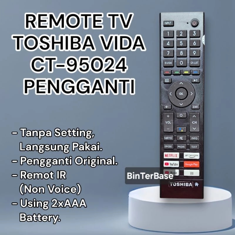 Remote Smart TV TOSHIBA CT 95024 KW Pengganti Original LED LCD CT-95024 rimot IR Remot non voice