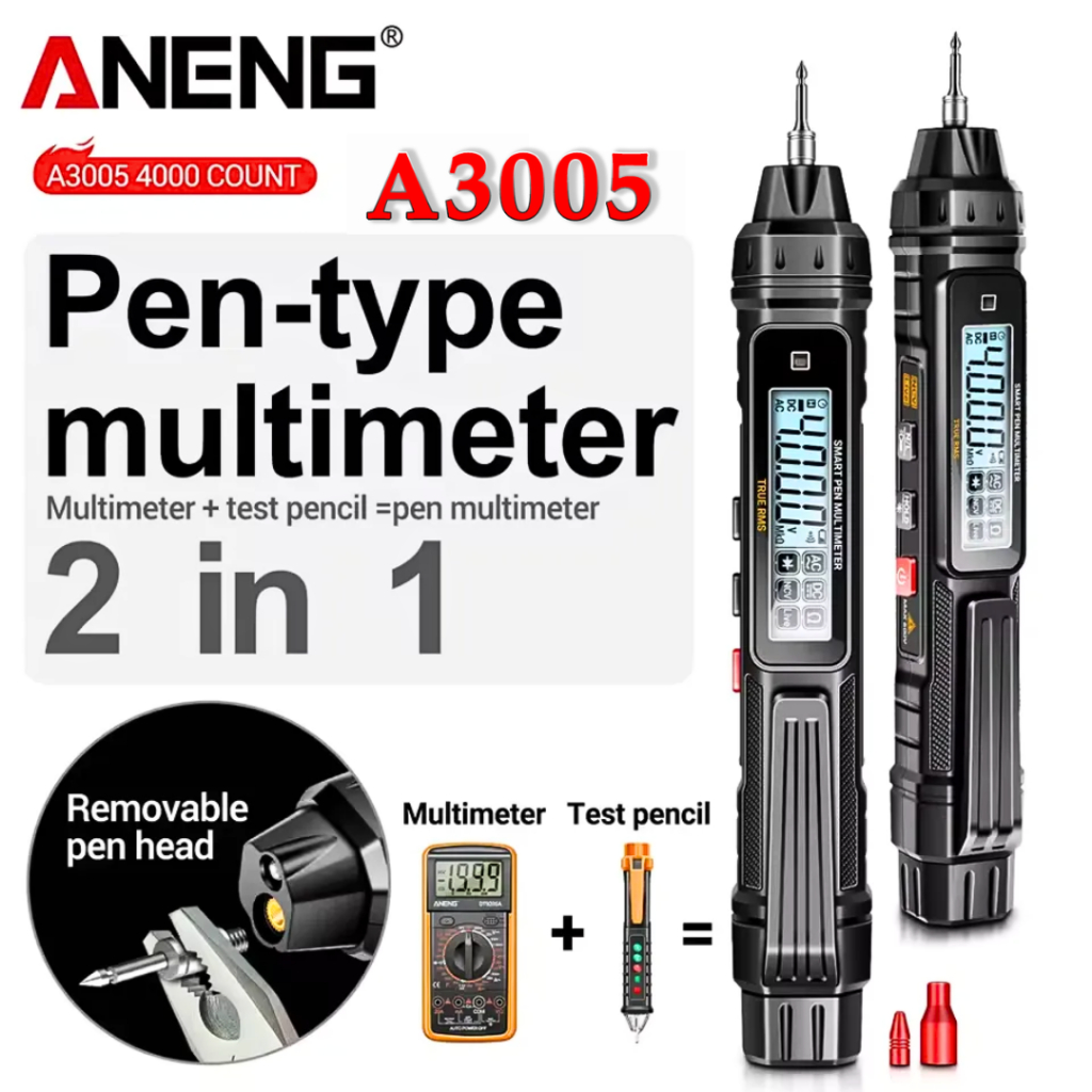 Aneng A3005 Tester Pen Tespen Listrik Cek Kabel Putus Multimeter Digital Voltage