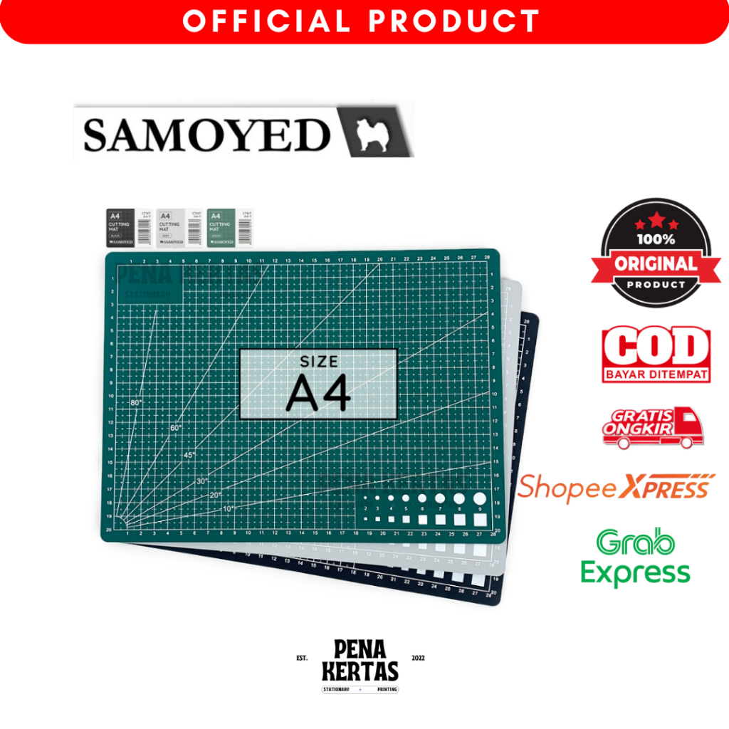 

Alas Potong / Double-Sided Cutting Mat / Pad / Board A4 Samoyed - penakertas