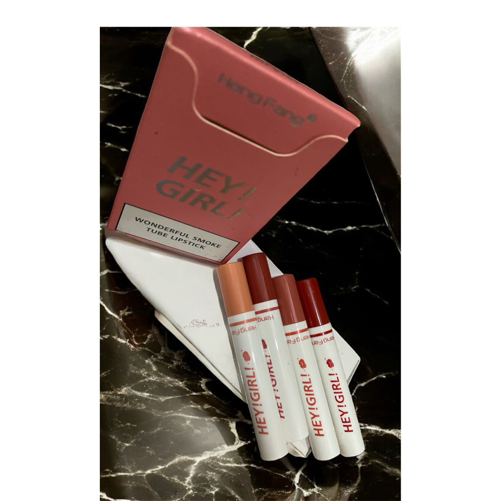 HengFang HEY! GIRL! Wonderful Smoke Tube Lipstick (Set isi 4)