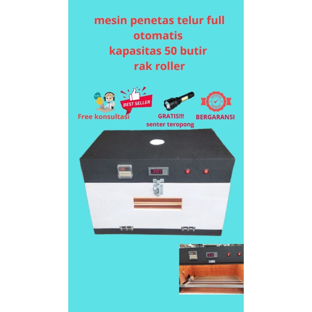Mesin penetas telur/mesin penetas telur full otomatis kapasitas 50 butir otomatis/RAK ROLLER
