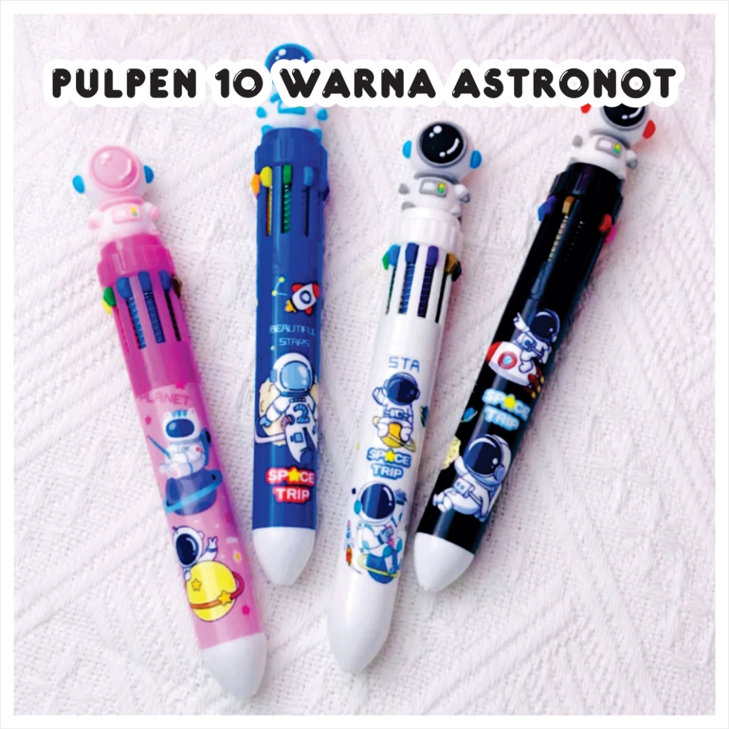 

Pulpen Cetek Astronot 10 Warna dengan Kepala Boneka | Bolpen Pena Mekanik Karakter Anak