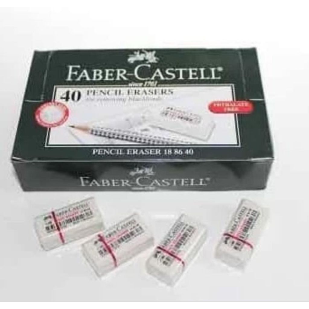 penghapus eraser pensil faber castle putih kecil