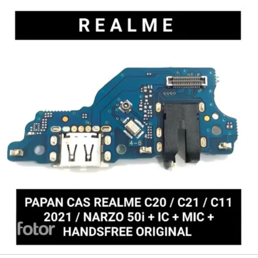 Papan cas konektor cas realme c20 / c21 / c11 2021 / narzo 20 / narzo 30 / narzo 50 / narzo 50i orig