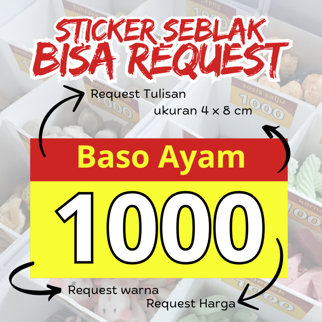 

Stiker seblak isi 38 pcs || Stiker harga toping || stiker toping seblak