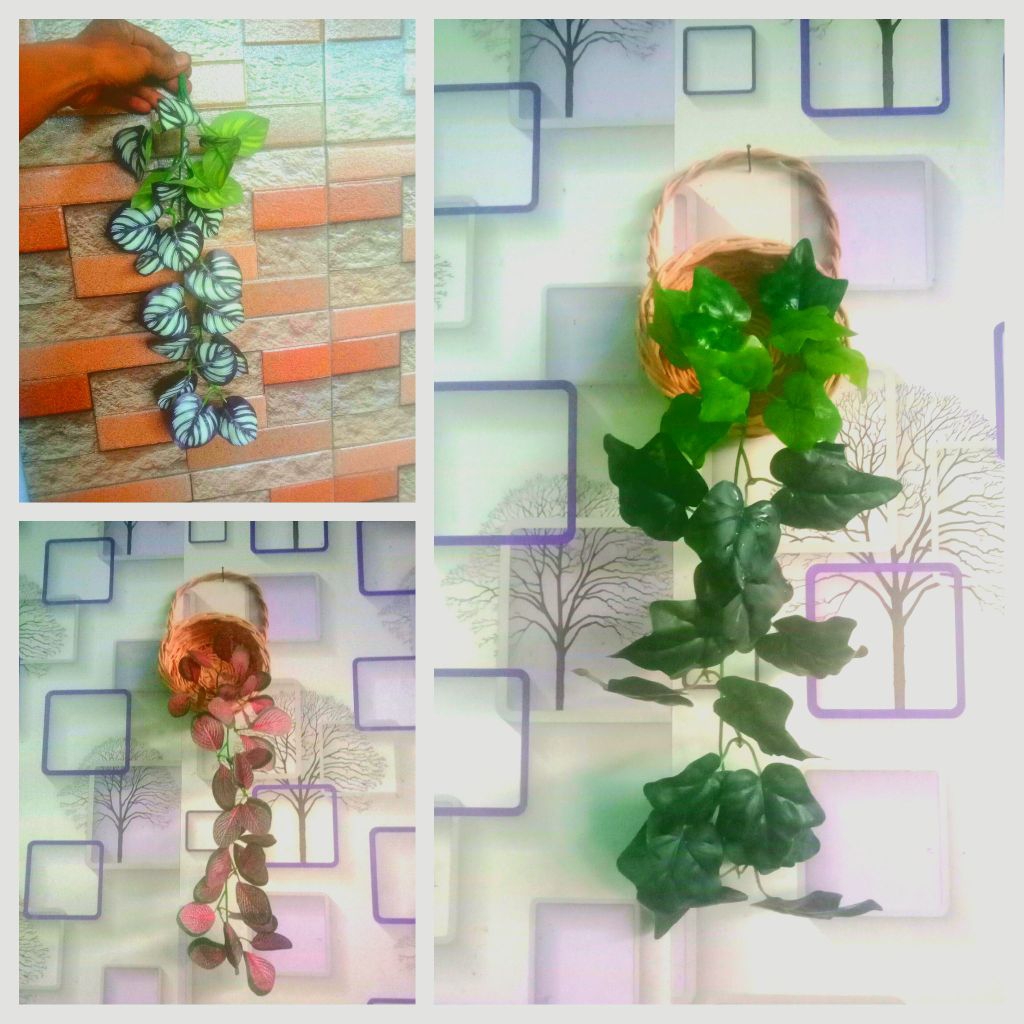 Daun miana hypoentes juntai dinding bunga hias artificial imitasi palsu plastik