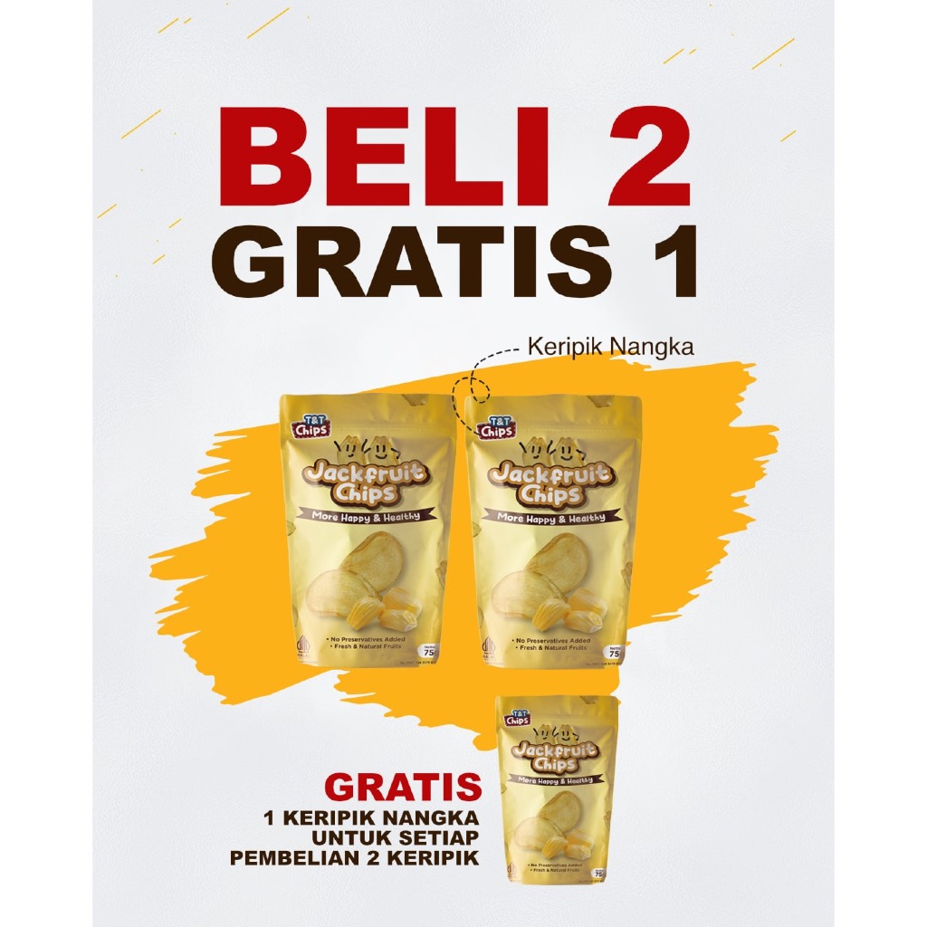 

Promo Keripik Nangka 75gr / Beli 2 Gratis 1 Keripik Nangka Premium