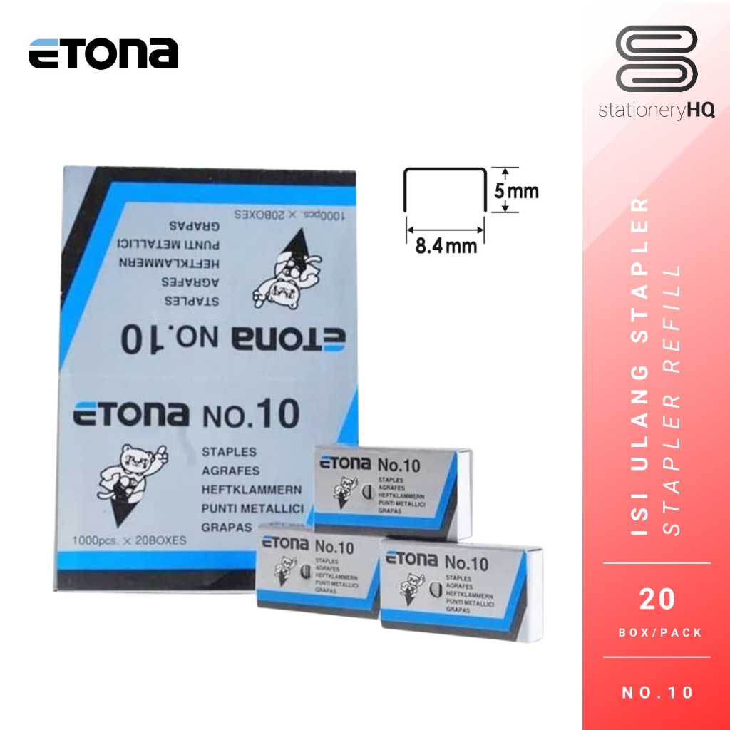 

(20 Pak) Etona Isi Stapler No.10 No.3