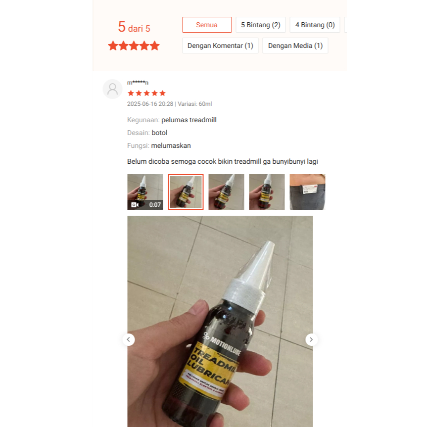 Termurah Oli Treadmill Murah Terbaik Elektrik & Manual, Pelumas Lubricant Minyak Alat Olahraga Gym