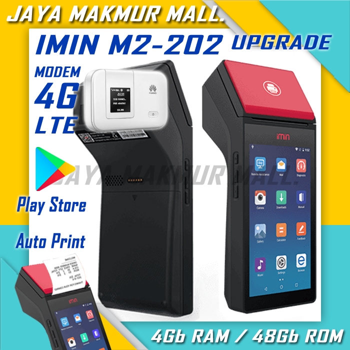Mesin Kasir Android IMIN M2-202 4G LTE 2Gb Ram/16Gb Rom | 4Gb Ram/48Gb Rom (Upgrade) Play Store | Me