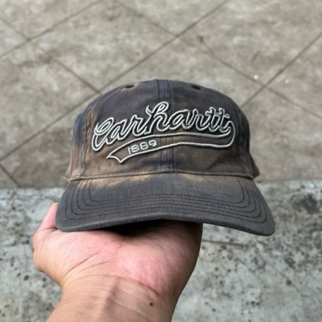 Vintage 90s Carhartt 1889 Script Fitted Hat