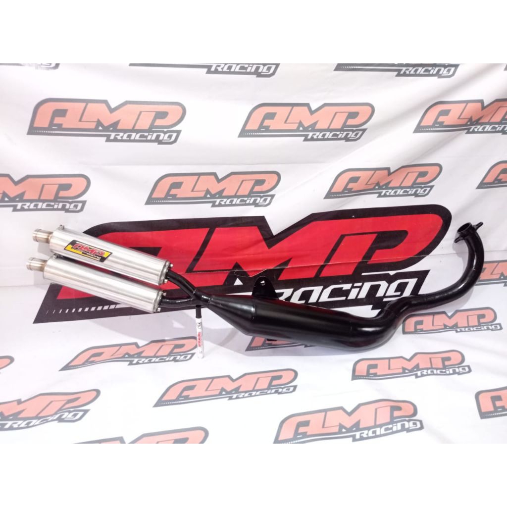 Knalpot RXZ - RZR standar racing double twin slincer - original AMP Racing