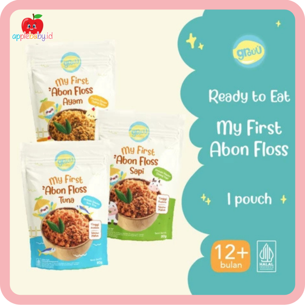 

Grouu abon kids Grouu - Abon Kids Ayam & Sapi (cocok untuk 12+ Bulan) - Tekstur lebih padat dibanding Abon Mpasi - No MSG - Lauk, Snack Anak - Chicken