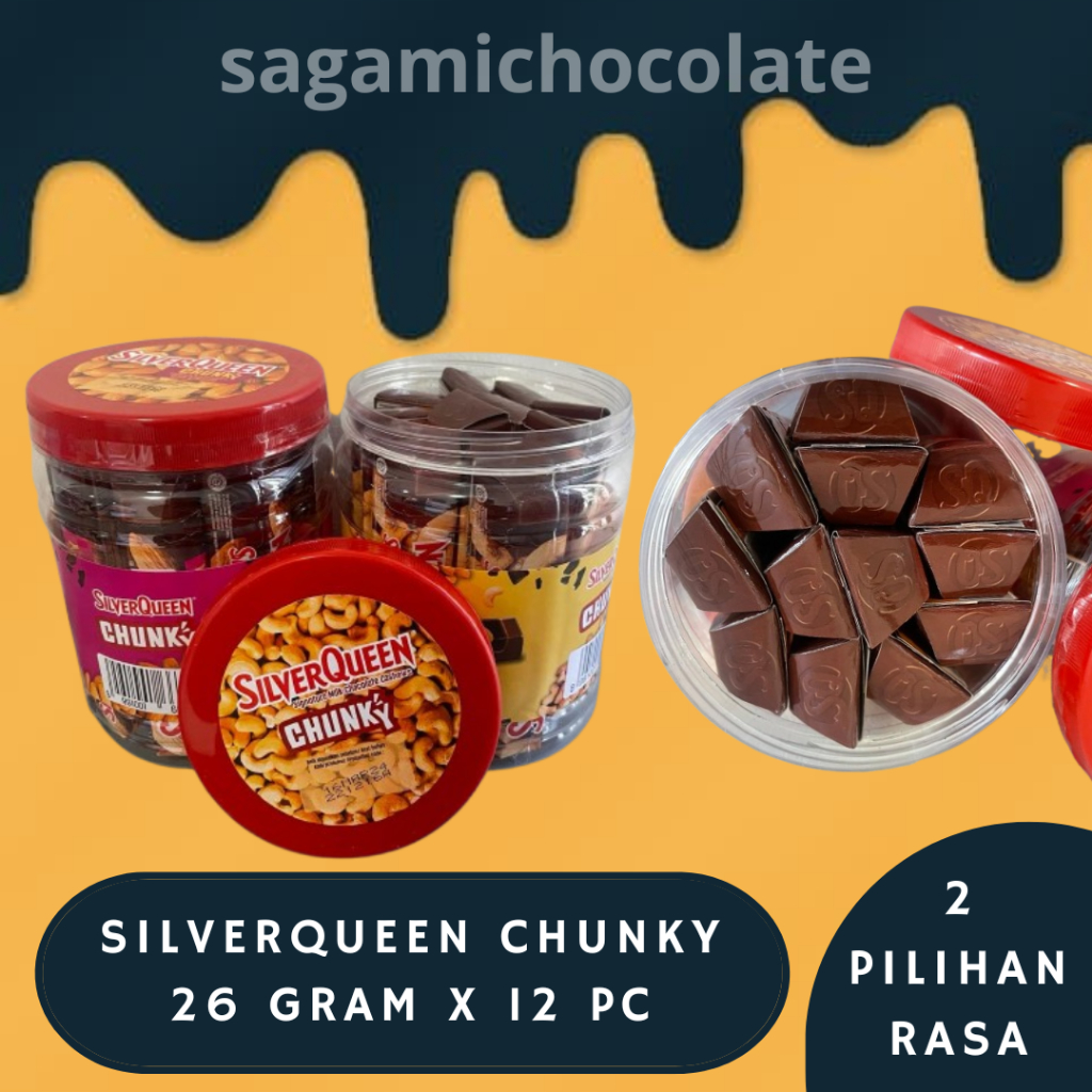 

SILVERQUEEN CHUNKY BAR JAR / TOPLES 26 GR ( 1 TOPLES / 12 PC )
