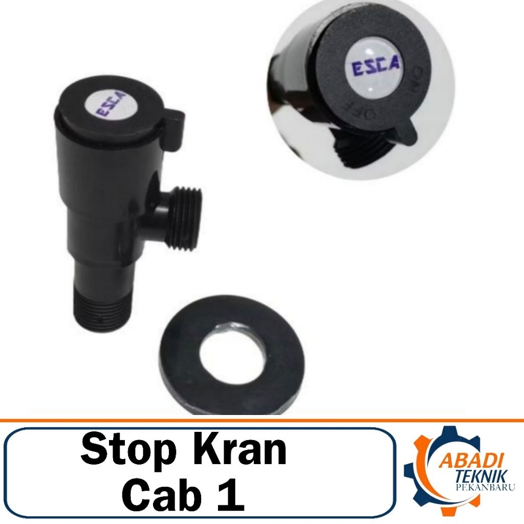 Stop Kran Jet Shower Kran Cab 1 F PVC 1/2"  Warna Hitam