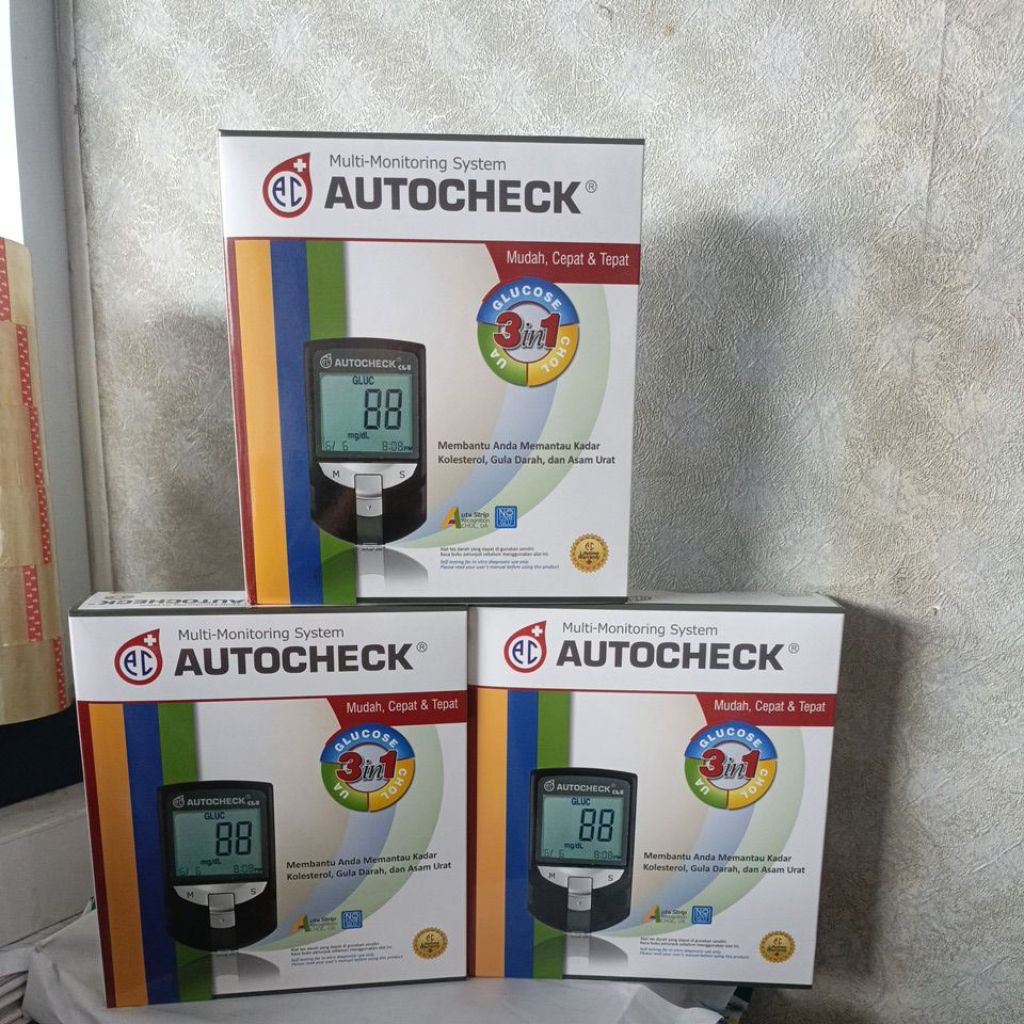 Alat auto check 3 fungsi Gula darah,asam urat,cholesterol
