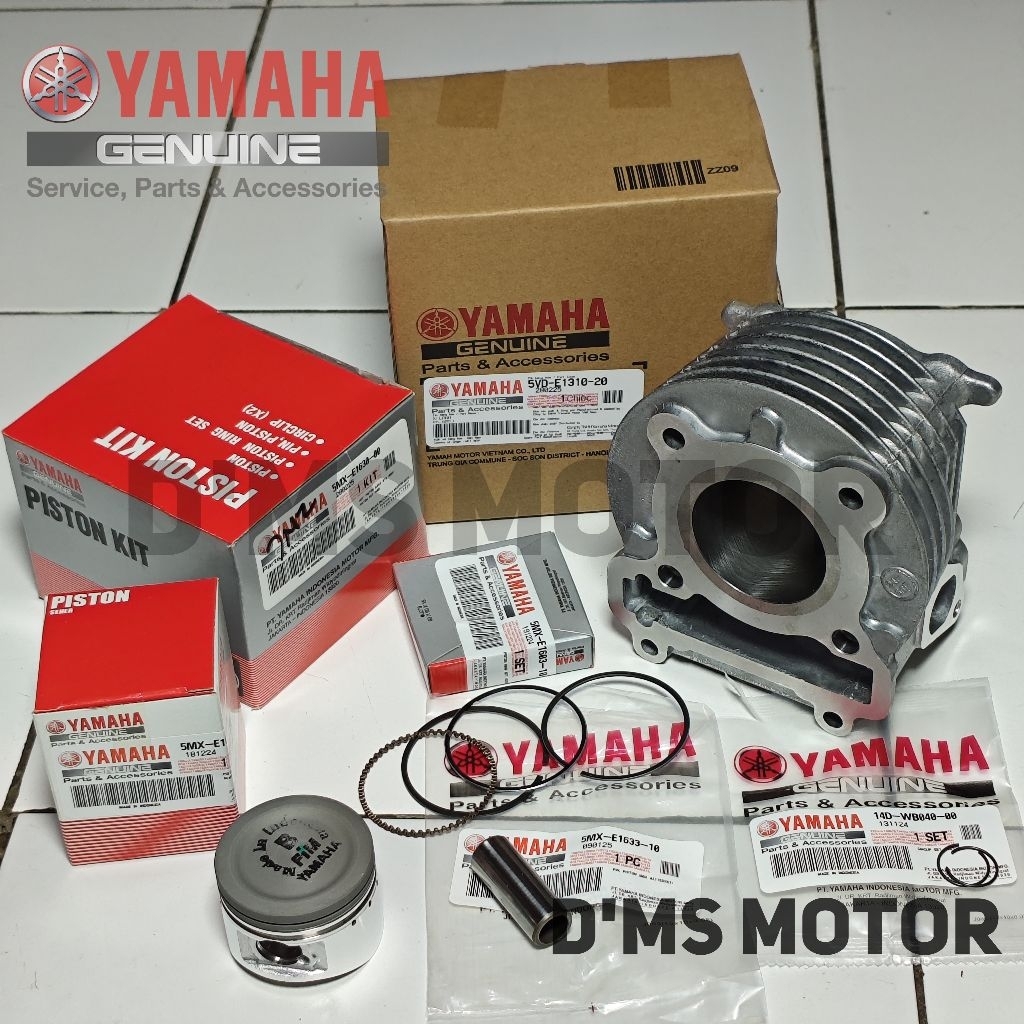 PAKET BLOK SEHER SET MIO SPORTY SMILE SOUL FINO NOUVO ORI YGP BORING PISTON ASSY BORINGAN BORING ORI