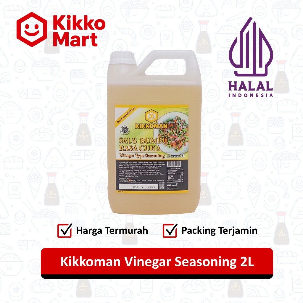 

Kikkoman Vinegar Type Seasoning Halal 2L / 2.2KG – Cuka Masak Ala Jepang dengan Rasa Seimbang – Cocok untuk Sushi Rice, Salad, Acar, dan Masakan Asia