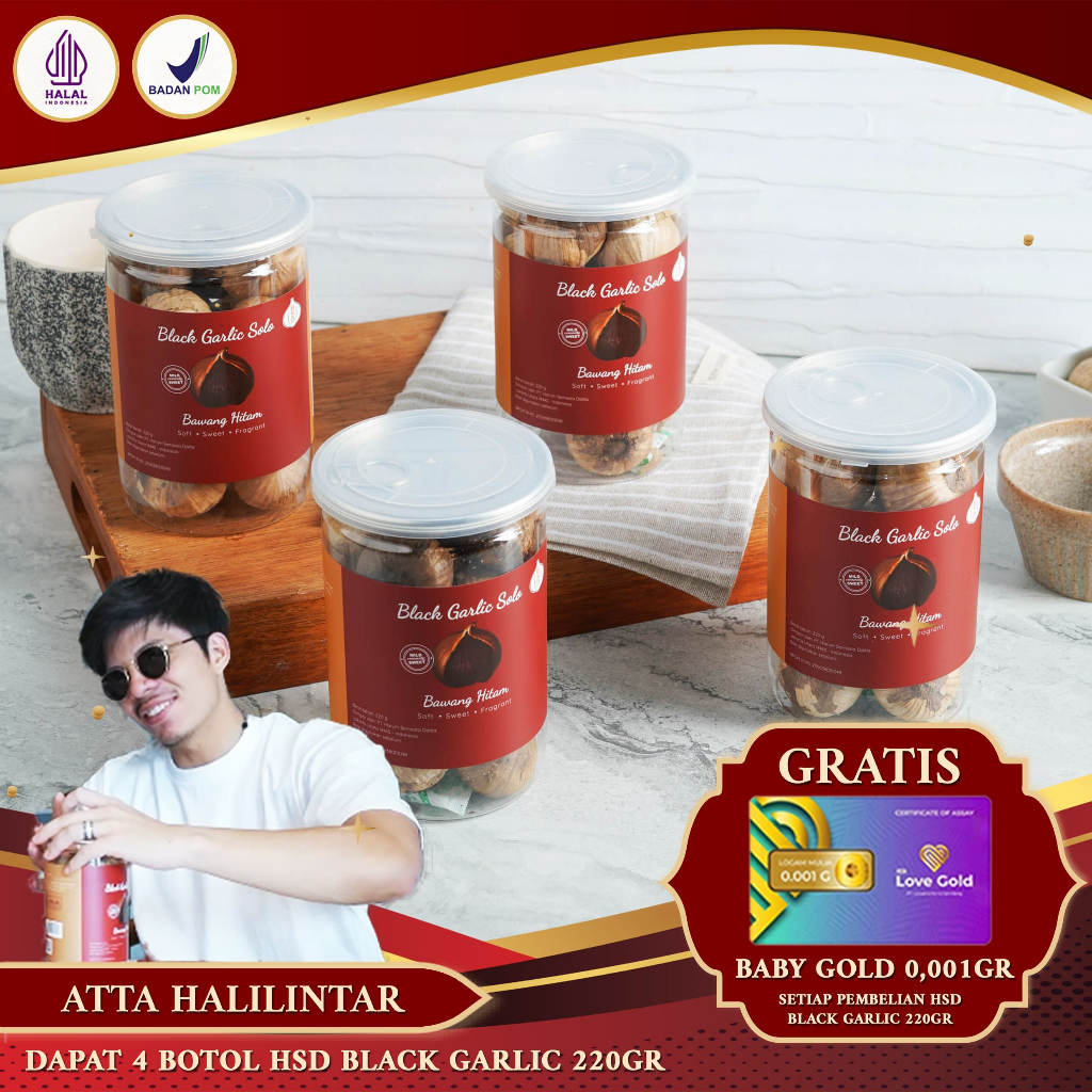 

4 BOTOL HSD Black Garlic Solo ( Bawang Hitam Tunggal) 220 Gr