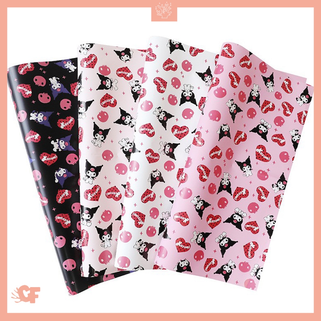 

20 LEMBAR Kertas Bunga Buket Kertas Kado Karakter Kuroomi Flower Wrapping Paper Frame Cellophane KB87