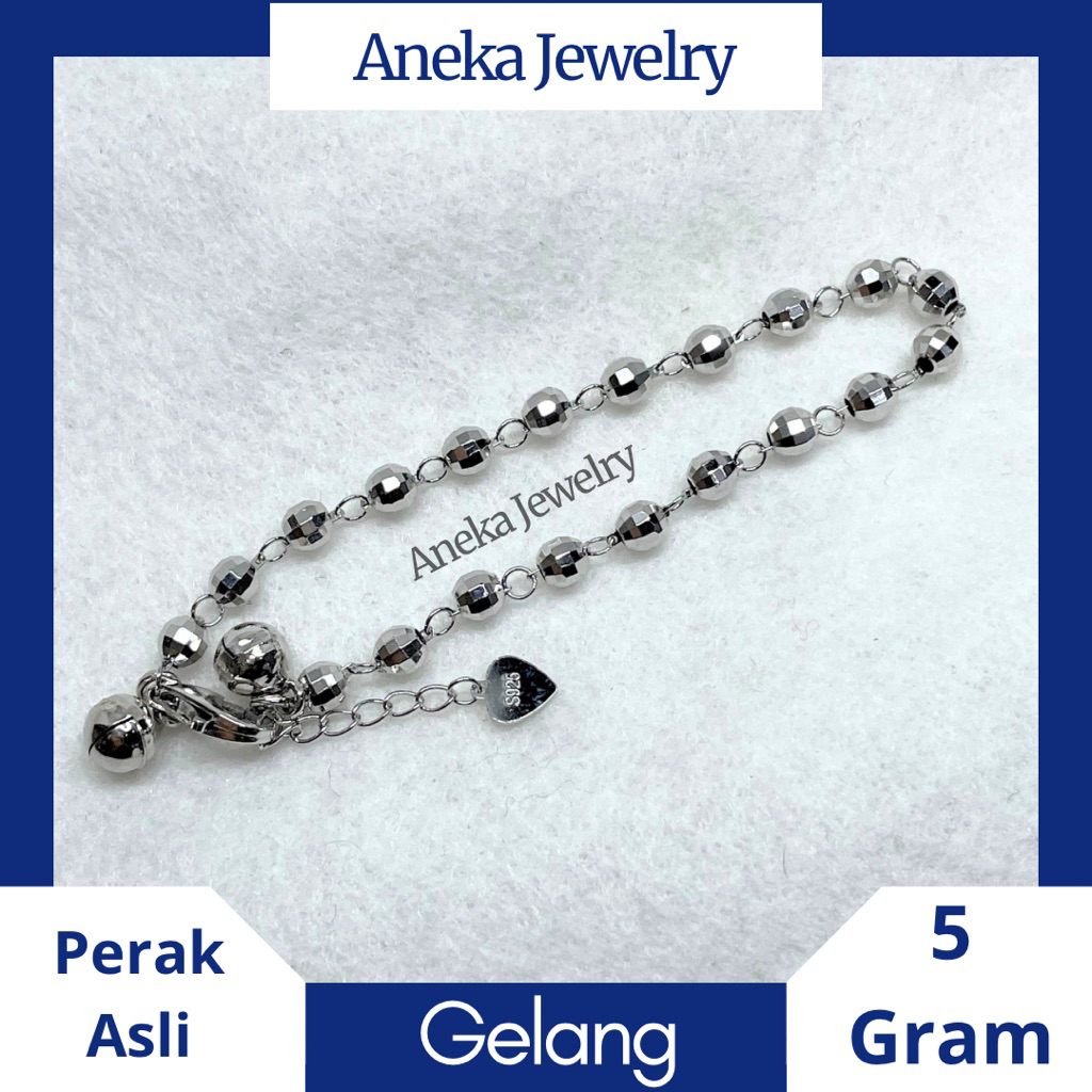Gelang Biji Lada Bulat Mozaic, Perak 925