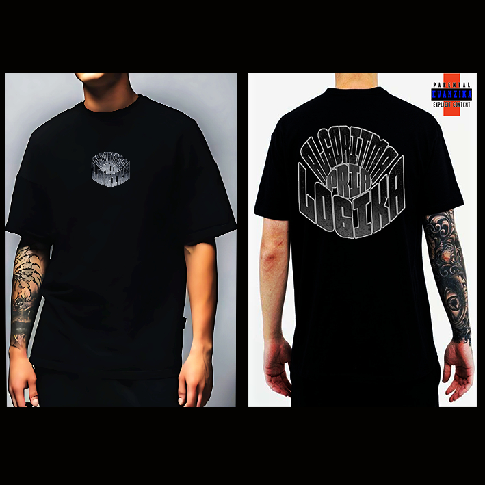 EVANZIKA T-SHIRT DISTRO 100 % COTTON 24s PREMIUM "ALGORITMA PRIA" HITAM KAOS PRIA KAOS WANITA KAOS D