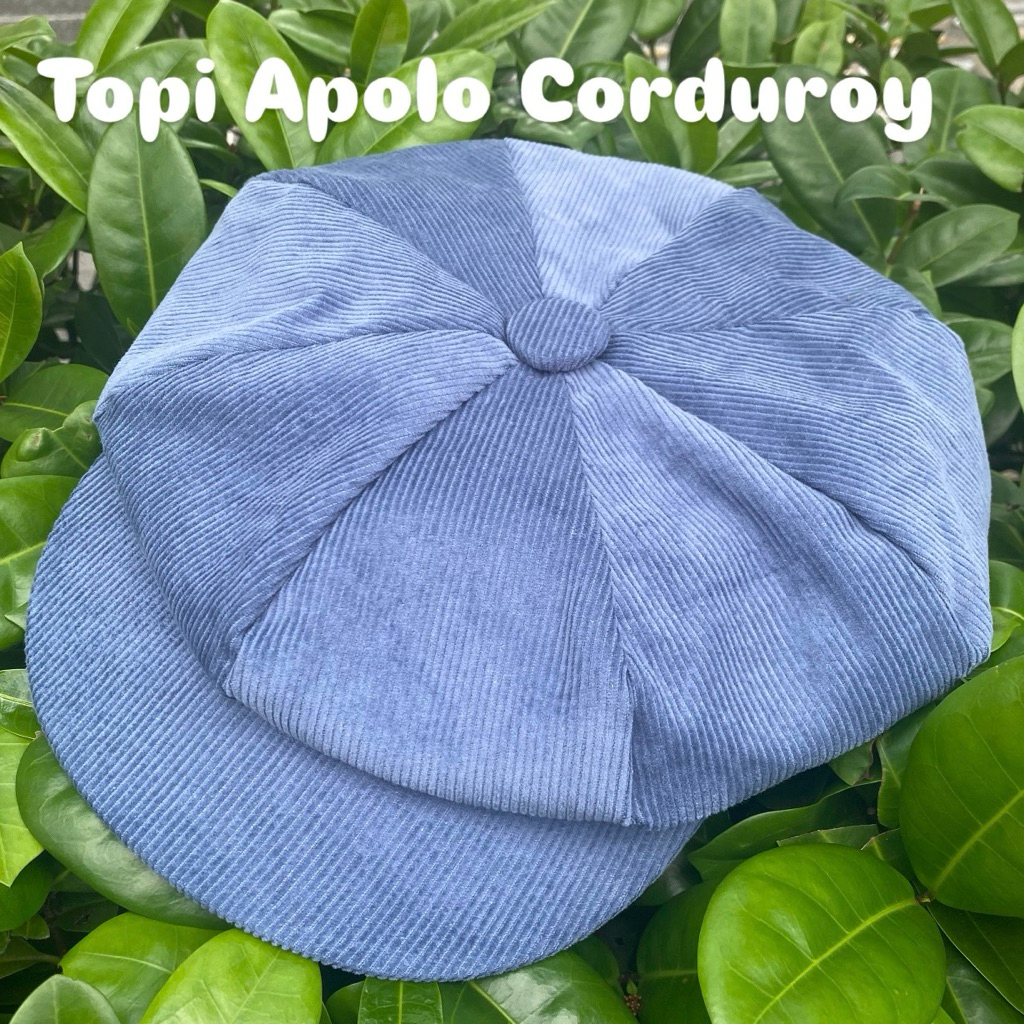 Topi Apolo Corduroy Dewasa - Topi Apolo Vintage - Topi Newsboy Cap