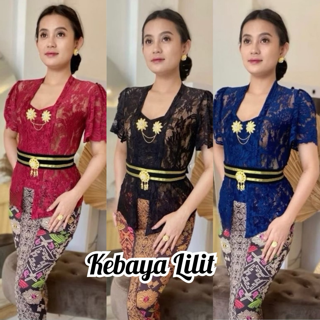 SET KEBAYA SAJA/Kebaya Wisuda Sofia lengan Lilit Pendek/KEBAYA lengan Pendek Lilit/atasan tradisiona