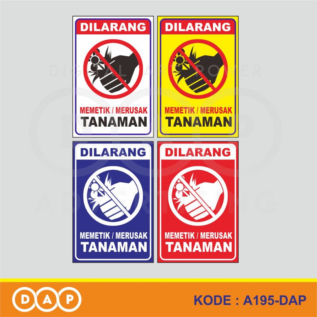 

A195 - Acrylic Sign, Stiker Akrilik Dilarang Memetik/Merusak Tanaman, Tahan Air, dan Bisa Custom