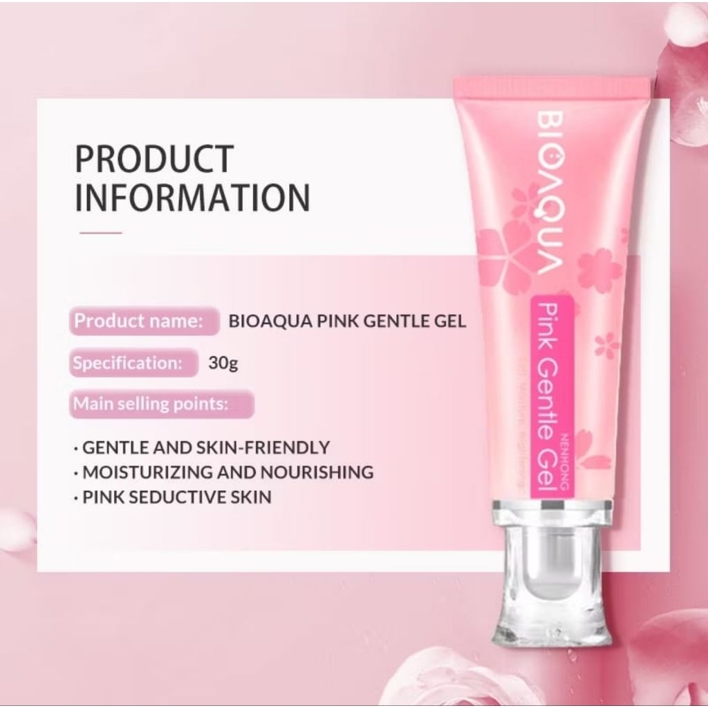 NENHONG BIOAQUA PINK GENTLE GEL 30 GRAM PEMERAH BIBIR / PUTING / MISS V BPOM..