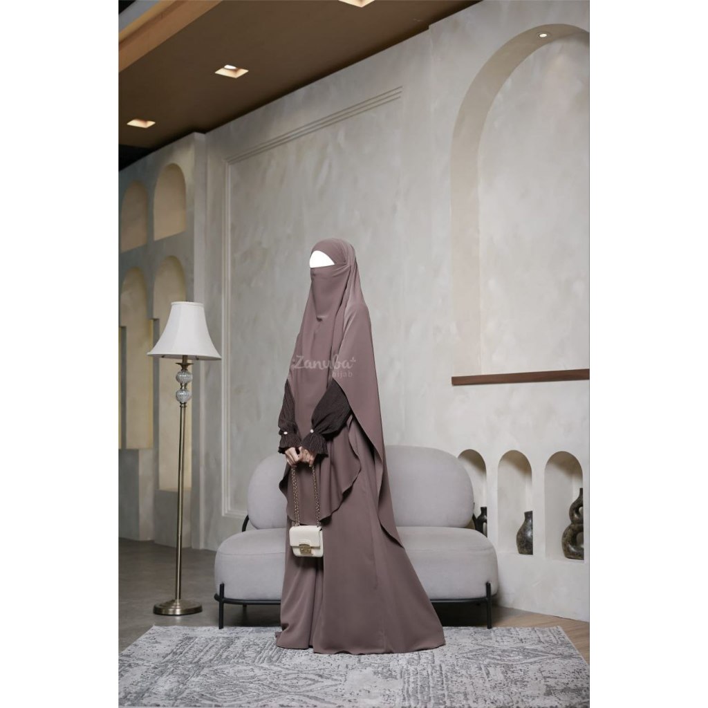 [READY] ALYANA PLEATS SET BY ZANUBA/ ABAYA SET KHIMAR/ ABAYA SILK ALYANA/ ABAYA CANTIK/ ABAYA MANIS/