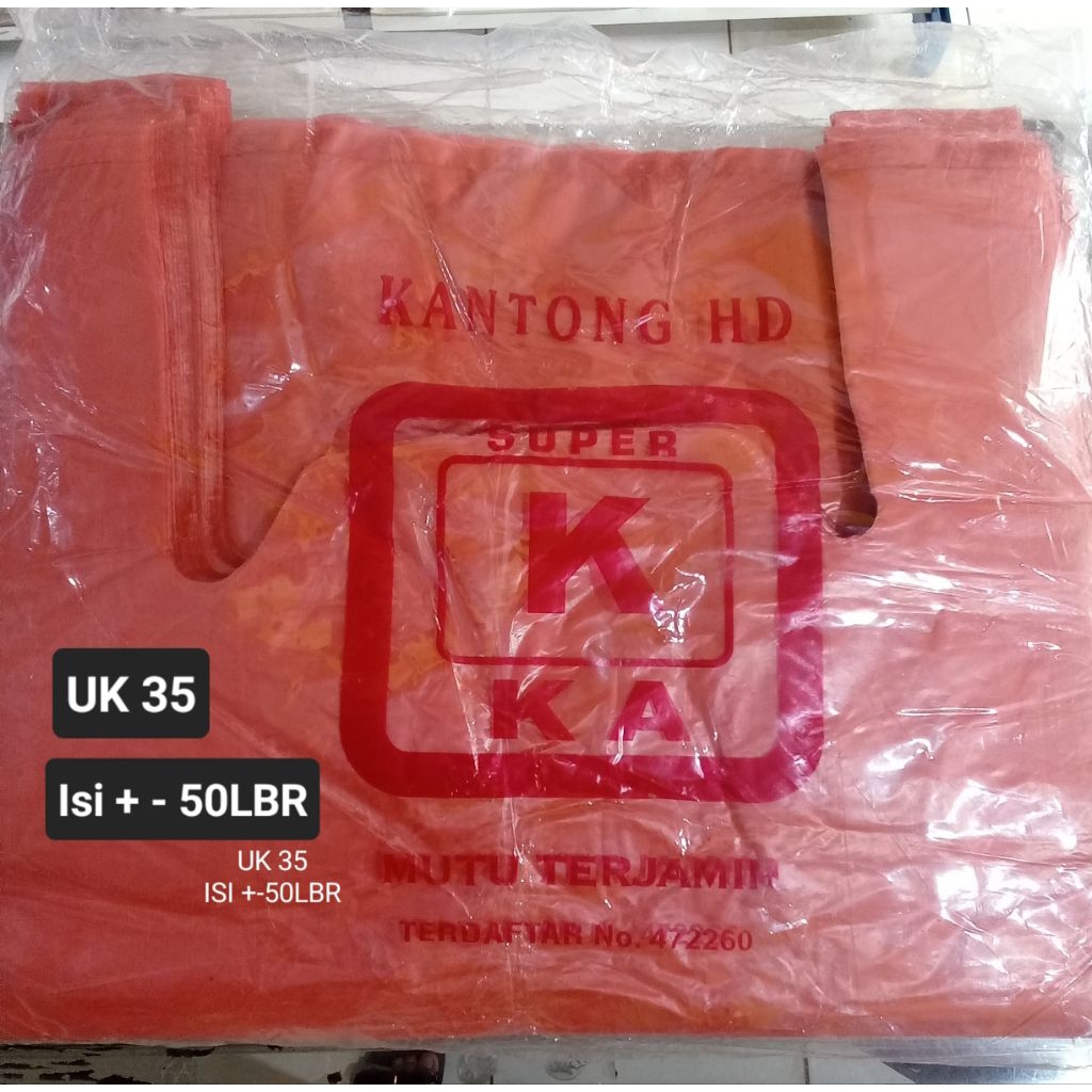 Kantong Kresek HD Merah UK 35 Perpack Bogor