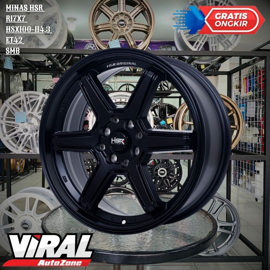 Velg Mobil Ring 17 TE37 HSR MINAS R17 Lebar 7 Hole 8 untuk EVALIA,FREED,YARIS,VIOS