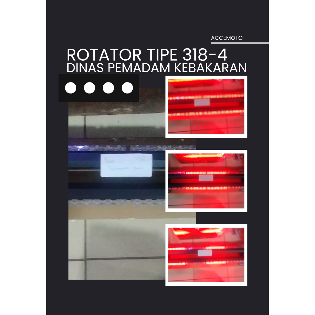 Lampu led cahaya kedip lighbar rotator atap pemadam 318-4 panjang 65 cm