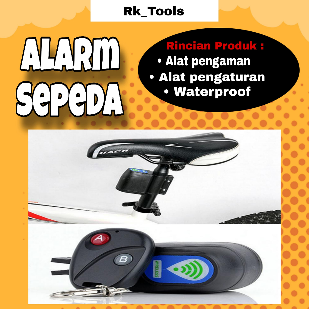 Alarm Sepeda Bicycle Wireless Sensor 110dB dengan Remote Control Alarm Sepeda Wireless