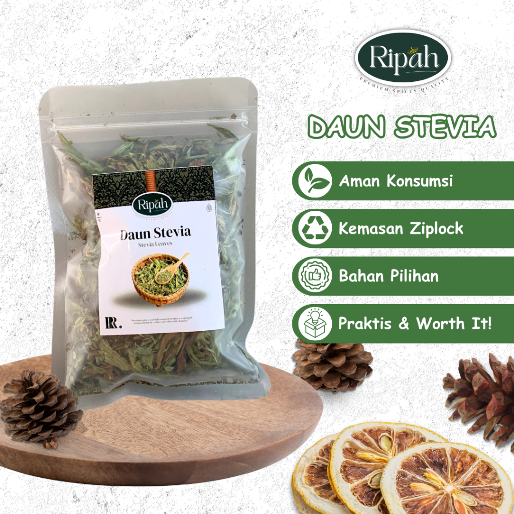 

20gr Daun Stevia Kering Murni / Ripah Rempah Premium