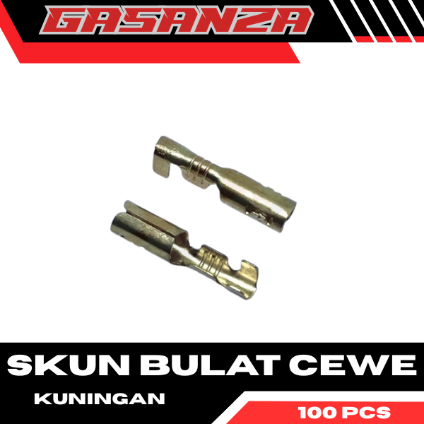 100 PCS - Skun Bulat Cewe/ Skun Kabel Cewe/ Skun Kabel Female