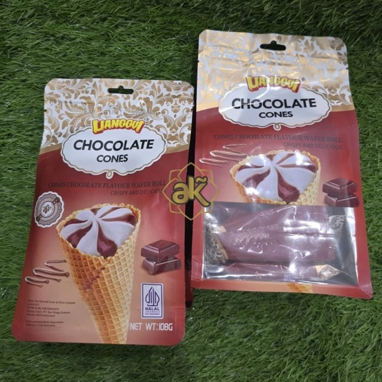 

CHOCOLATE WAFER CONES LIANGGUI / WAFER CONE COKLAT 108 gr Halal
