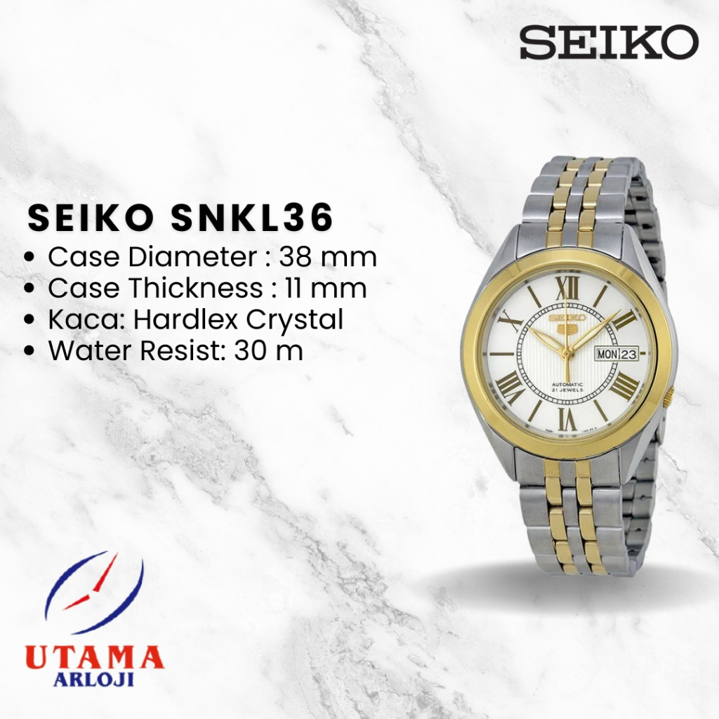 SEIKO 5 Classic SNKL36 Jam Tangan Otomatis Pria
