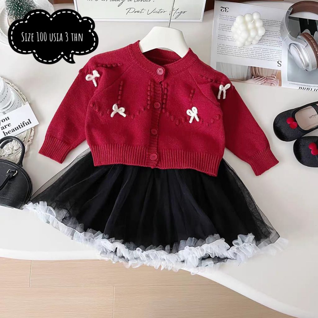 set rok mini import bahan rajut mix tutu premium