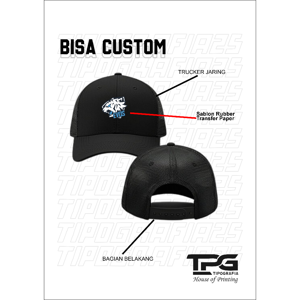 TOPI MURAH / TOPI CUSTOM/EVOS/RRQ