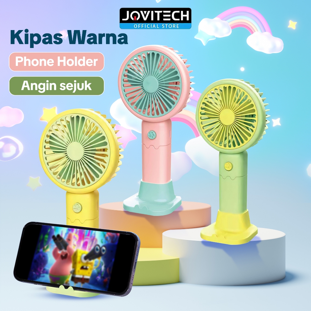 Jovitech F05 Kipas Angin Mini Portable 3 Speed Angin Kencang Rechargeable Fan Kipas Genggam Phone St