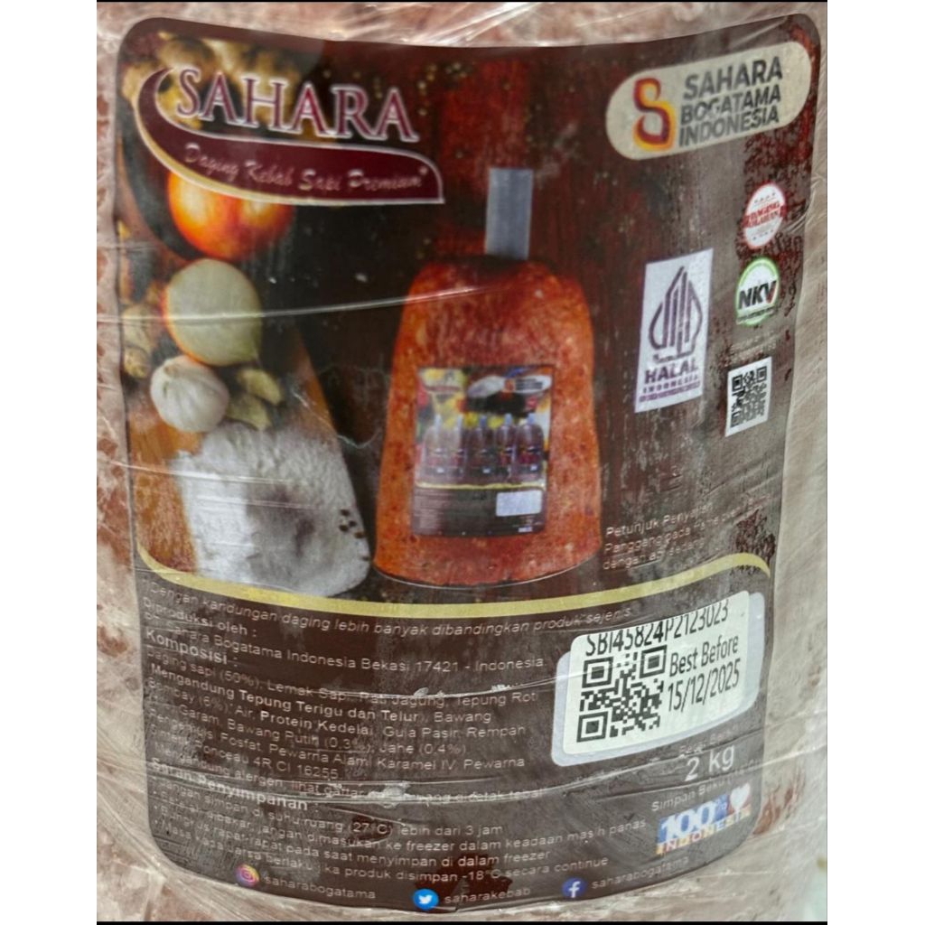 

Daging Kebab Sahara Premium Tanpa Tiang 2kg