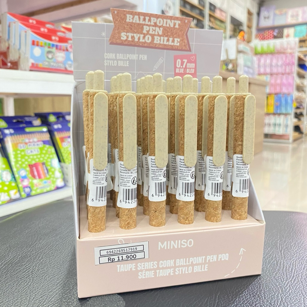 

Miniso Ballpoint Taupe Cork Series / Pulpen pena alat tulis