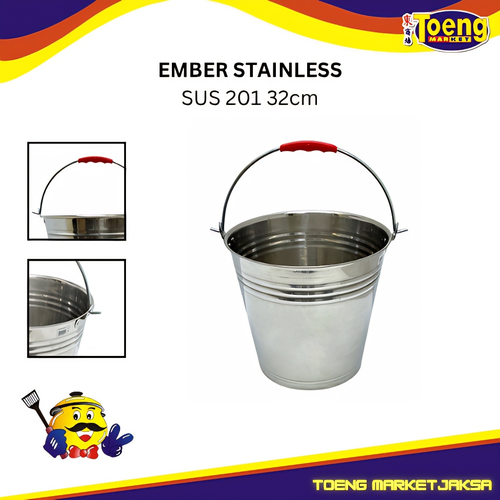 Ember Stainless Sus 201 - Timba Air Stainless 201 32cm ZC