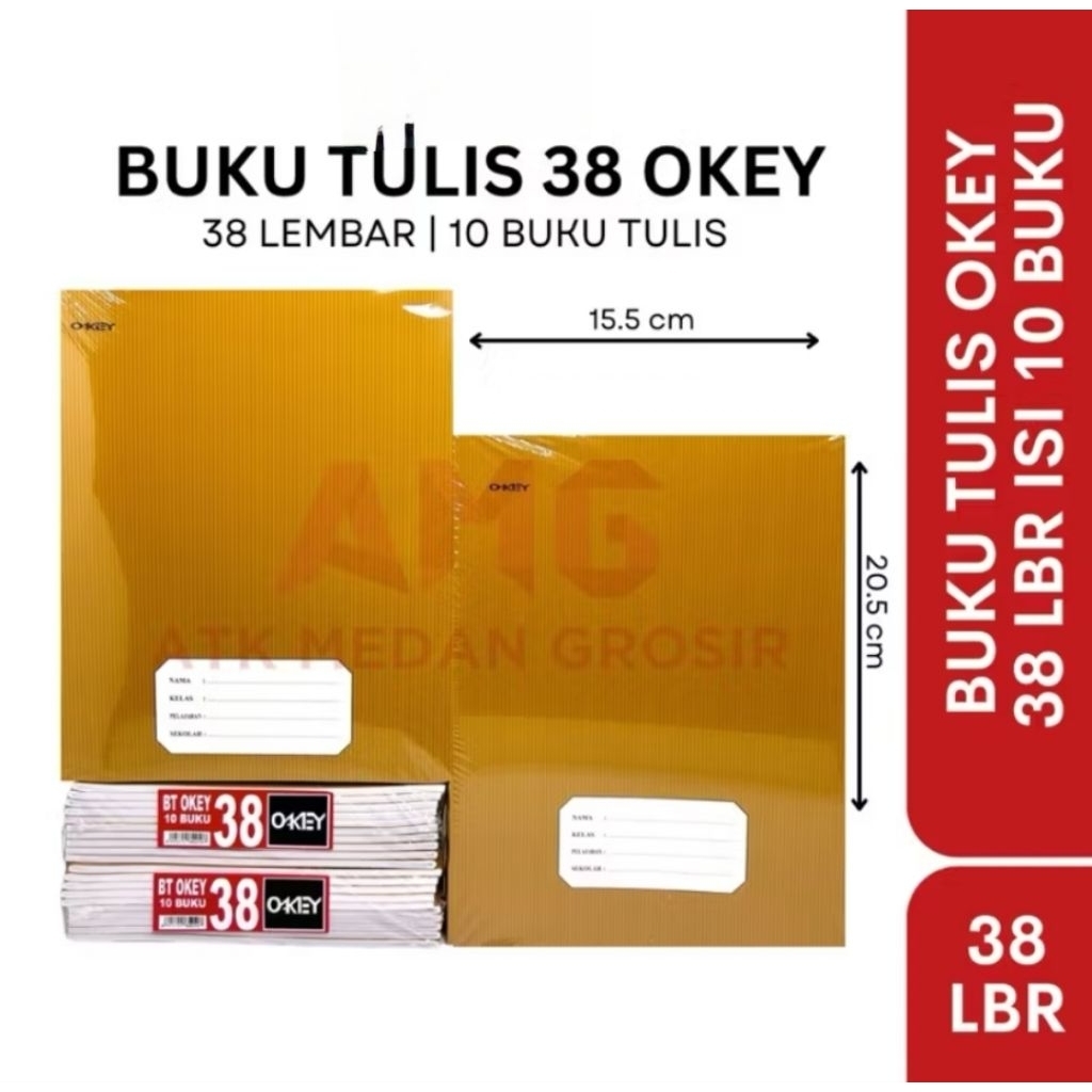 

Buku Tulis Okey 38 Lembar Kraft Sampul Coklat / Sampul Lucu isi 38 Lembar (1 Pak/10 Pcs Buku)