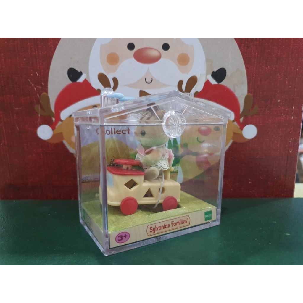 Sylvanian Families Rare - Squirrel Baby with Red Car (Preloved)