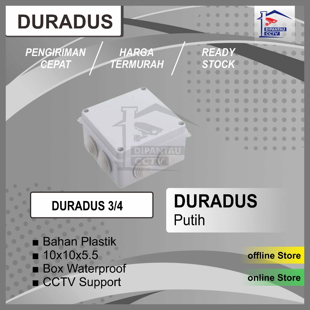 Duradus CCTV Putih Indoor Junction Box CCTV Plastik Waterproof Terlaris